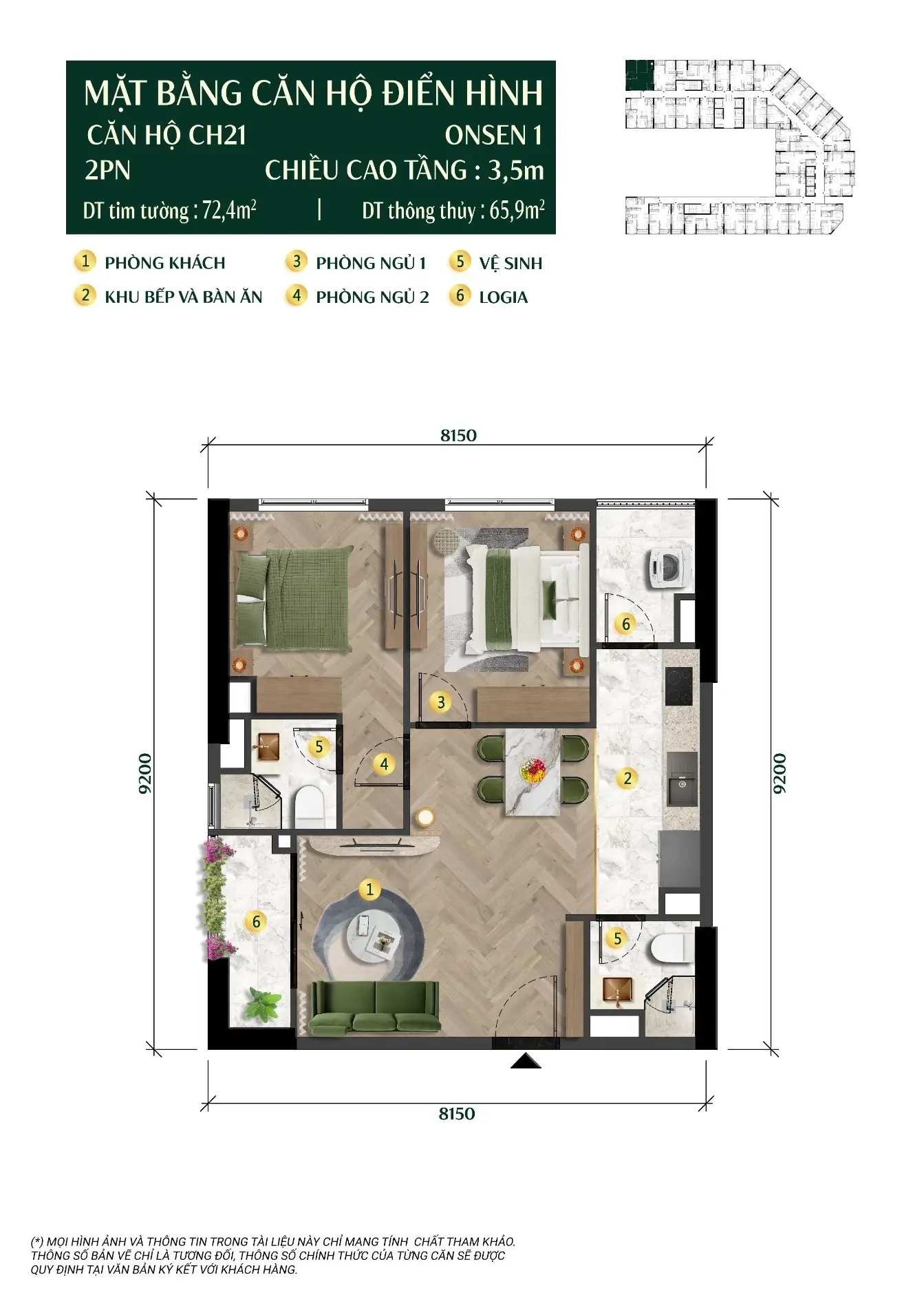 Layout căn hộ 2PN Charmora City Mặt bằng kỹ thuật chi tiết căn hộ 2 phòng ngủ diện tích 66m2