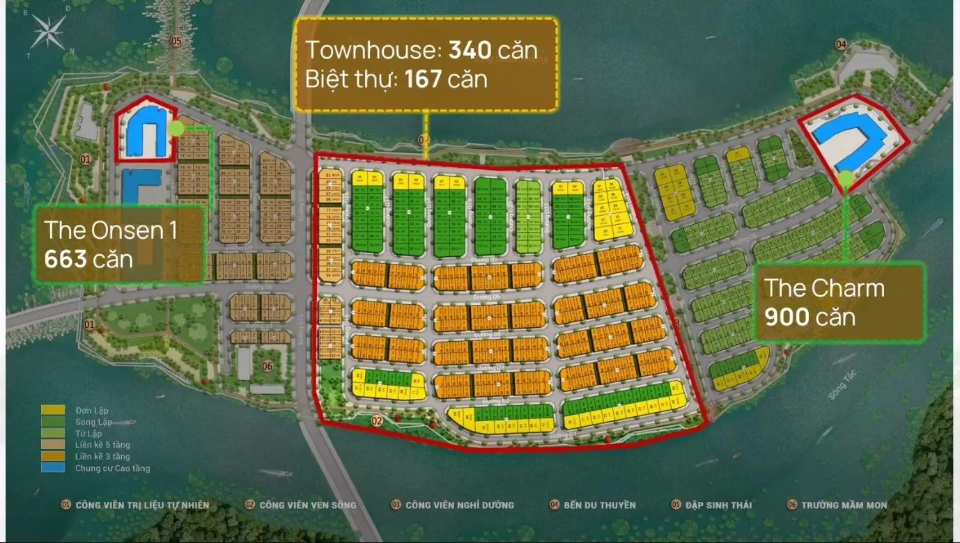 Sơ đồ tổng mặt bằng Charmora City Nha Trang 2026 Sơ đồ quy hoạch tổng thể mặt bằng Charmora City 227ha 3 đảo sinh thái ven sông