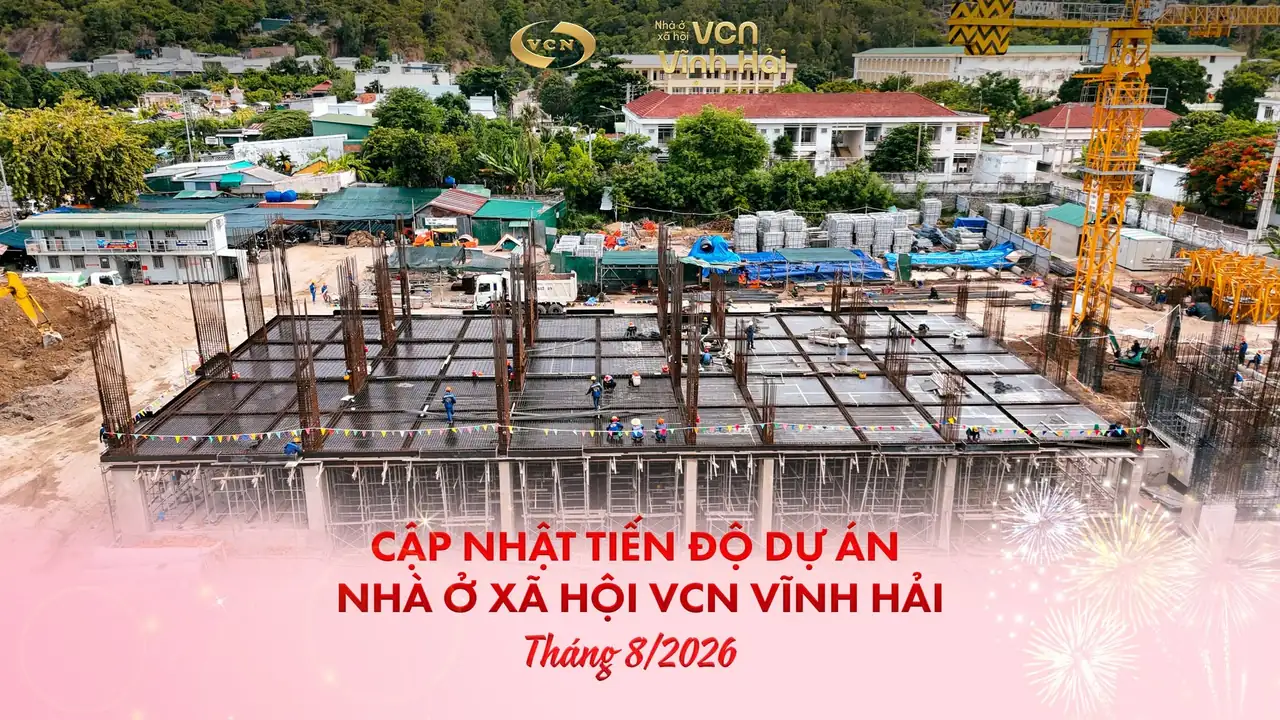 Đội ngũ kỹ sư kiểm tra cốt thép cốp pha công trường dự án VCN Vĩnh Hải