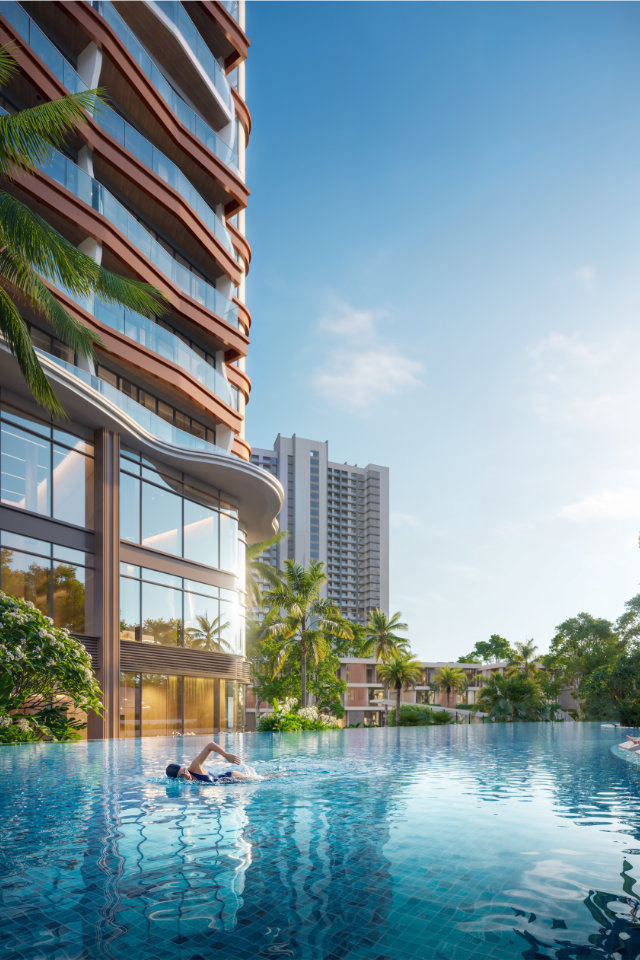 Hồ bơi vô cực view biển tại Alora Nha Trang