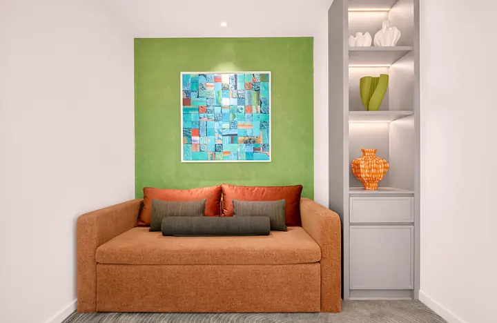 Nhà mẫu căn 1 phòng ngủ – phòng đa năng với sofa
