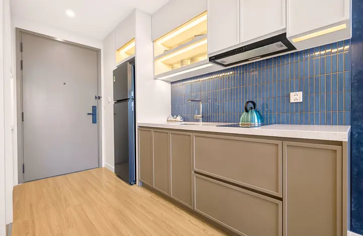 Nhà mẫu căn Studio Charmora City – khu bếp