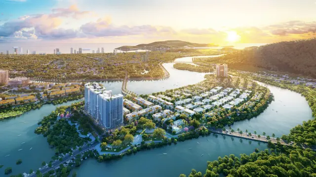 Charmora City riverfront island township