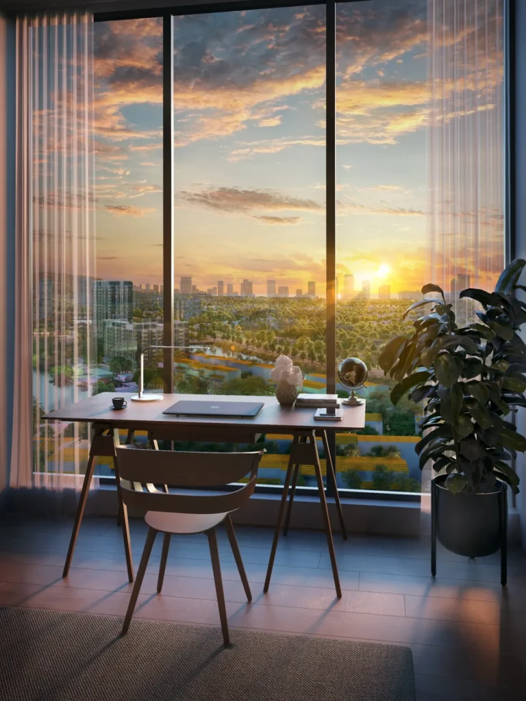 Tầm nhìn khoáng đạt từ phân khu biệt thự Charmora City bên sông