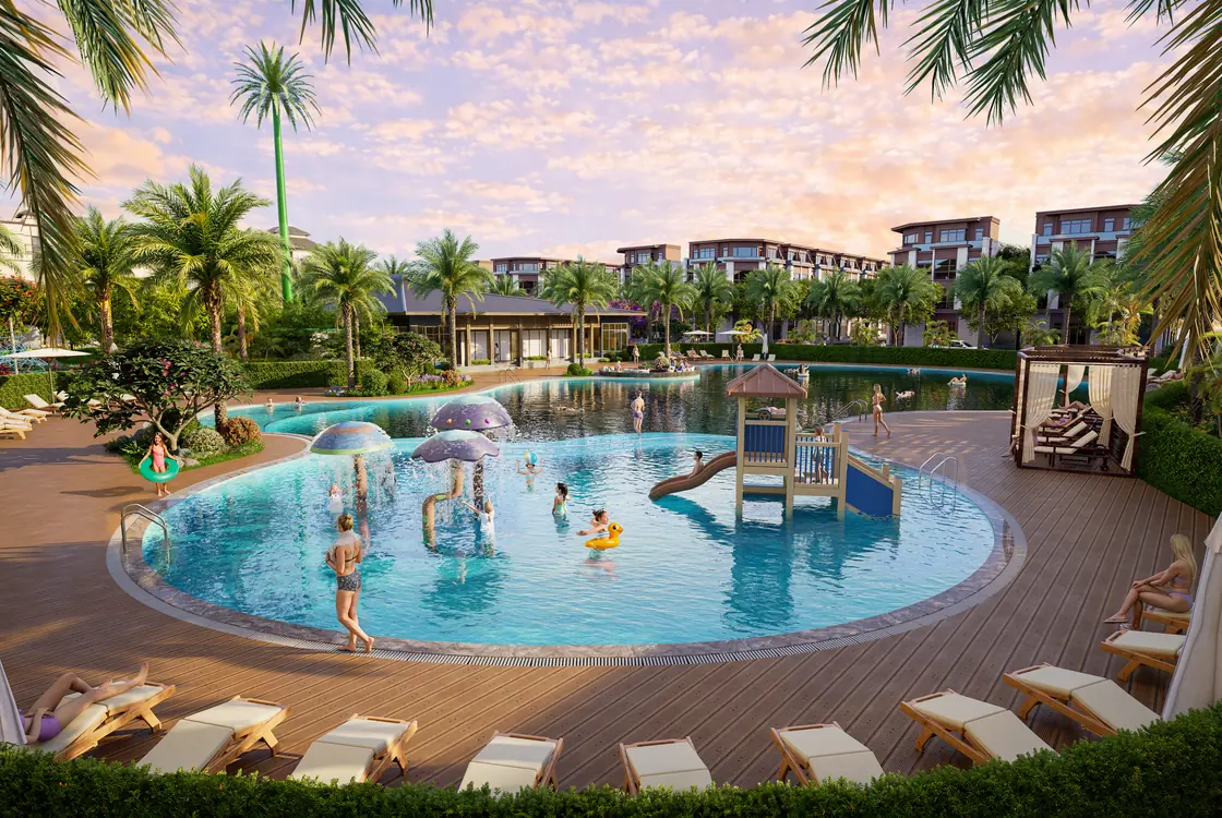 Bể bơi ngoài trời – Phối cảnh CĐT